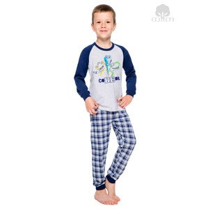 Chlapecké pyžamo Gawel se vzorem kostky Taro Barva/Velikost:  modrá tmavá / 128