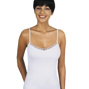 Dámská košilka na úzká ramínka s krajkou Blanca Emili Barva/Velikost: bílá / L/XL