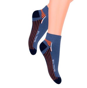 Chlapecké kotníkové ponožky s nápisem Sport line 004/74 Steven Barva/Velikost: granát (modrá) / 26/28