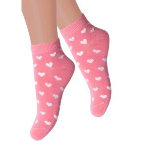 Dívčí kotníkové ponožky 004/182 STEVEN Barva/Velikost: růžová (pink) / 26/28