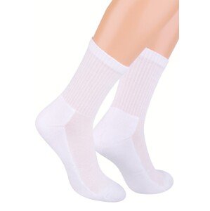 Pánské klasické ponožky polofrofé jednobarevné 009 Steven Barva/Velikost: bílá / 44/46