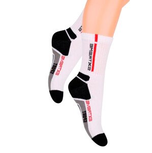 Chlapecké klasické ponožky s nápisem Extreme sport 014/14 Steven Barva/Velikost: bílá-černá / 29/31