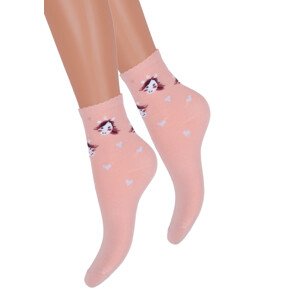Dívčí klasické ponožky 014/403 Steven Barva/Velikost: růžová (pink) / 29/31