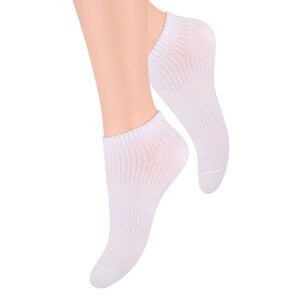 Dámské nízké ponožky jednobarevné s elastiským pruhem STEVEN Barva/Velikost: bílá / 38/40