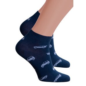 Chlapecké kotníkové ponožky 025/049 Steven Barva/Velikost: granát (modrá) / 35/37