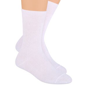 Pánské zdravotní ponožky s lemem 048 STEVEN Barva/Velikost: bílá / 44/46