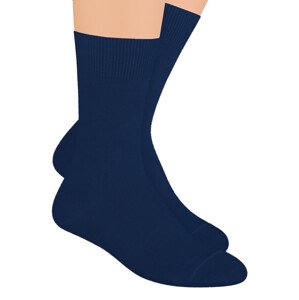 Pánské zdravotní ponožky s lemem 048 STEVEN Barva/Velikost: granát (modrá) / 41/43