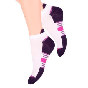 Dámské kotníkové ponožky se vzorem barevného chodidla s jazýčkem 47 STEVEN Barva/Velikost: fialová tmavá / 35/37