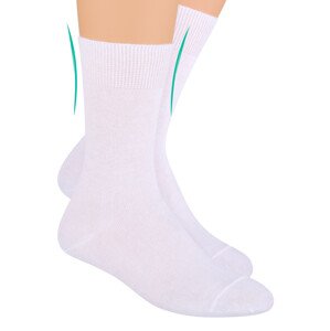 Pánské zdravotní ponožky s lemem 055 STEVEN Barva/Velikost: bílá / 41/43