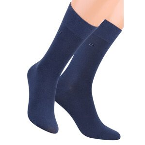 Pánské oblekové ponožky se vzorem dvou čtverců 056/1 STEVEN Barva/Velikost: modrá / 42/44