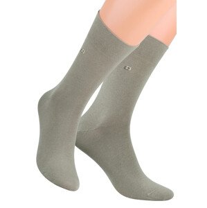 Pánské oblekové ponožky se vzorem dvou čtverců 056/1 STEVEN Barva/Velikost: zelená tmavá / 39/41