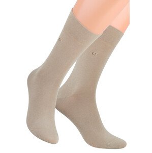 Pánské oblekové ponožky se vzorem dvou čtverců 056/1 STEVEN Barva/Velikost: béžová tmavá / 42/44