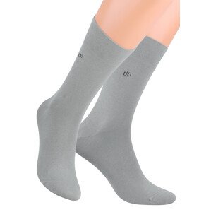 Pánské oblekové ponožky se vzorem dvou čtverců 056/1 STEVEN Barva/Velikost: šedá světlá / 39/41