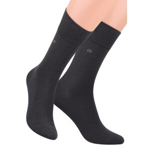 Pánské oblekové ponožky se vzorem dvou čtverců 056/1 STEVEN Barva/Velikost: šedá tmavá / 45/47