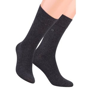 Pánské oblekové ponožky se vzorem dvou čtverců 056/1 STEVEN Barva/Velikost: světlý melír / 45/47