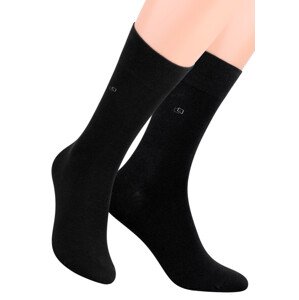 Pánské oblekové ponožky se vzorem dvou čtverců 056/1 STEVEN Barva/Velikost: černá / 39/41