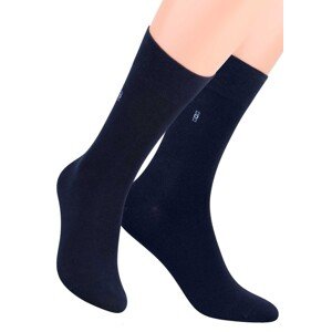 Pánské oblekové ponožky se vzorem kostek 056/2 STEVEN Barva/Velikost: modrá tmavá / 42/44