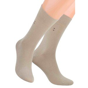 Pánské oblekové ponožky se vzorem kostek 056/2 STEVEN Barva/Velikost: béžová tmavá / 39/41