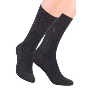 Pánské oblekové ponožky se vzorem kostek 056/2 STEVEN Barva/Velikost: grafit melír / 39/41