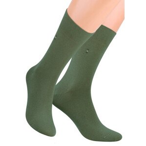 Pánské oblekové ponožky se vzorem šipek 056/4 STEVEN Barva/Velikost: oliva tmavá / 45/47
