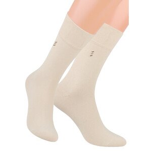 Pánské oblekové ponožky se vzorem proužků 056/5 STEVEN Barva/Velikost: béžová / 42/44