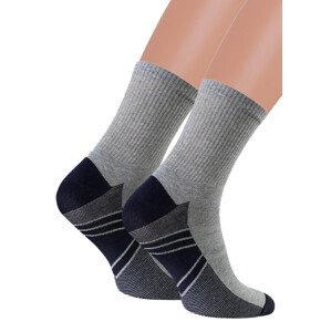 Pánské klasické ponožky 057/352 Steven Barva/Velikost: šedá melír / 41/43