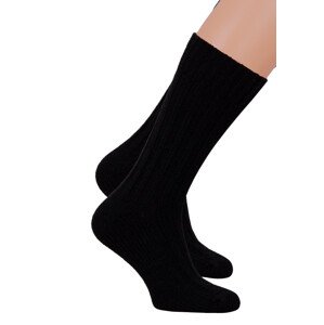 Pánské jednobarevné ponožky 085/003 Steven Barva/Velikost: černá / 41/43