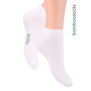 STEVEN Pánské kotníkové ponožky z bambusového vlákna 094 Barva/Velikost: bílá / 41/43