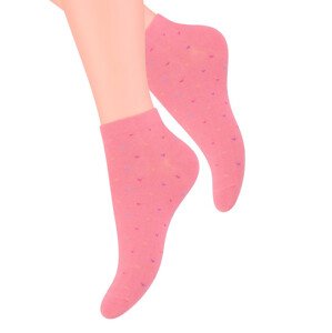 Dámské kotníkové ponožky se vzorem 114/12 STEVEN Barva/Velikost: růžová (pink) / 35/37