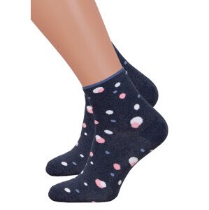 Dámské froté ponožky se vzorem 123/055 Steven Barva/Velikost: jeans tmavá / 35/37