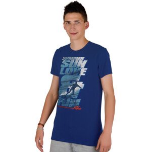 Pánské jednobarevné tričko s obrázkem surfingu Fabio Barva/Velikost: modrá / S/M