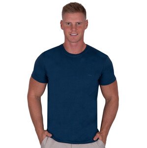Pánské jednobarevné tričko s krátkým rukávem TDS Barva/Velikost: jeans / S/M