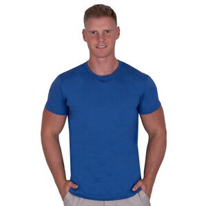 Pánské jednobarevné tričko s krátkým rukávem TDS Barva/Velikost: modrá / M/L