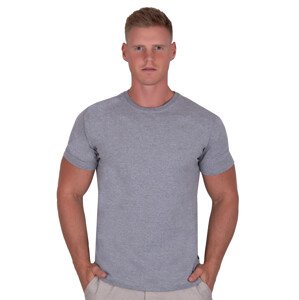 Pánské jednobarevné tričko s krátkým rukávem TDS Barva/Velikost: světlý melír / S/M