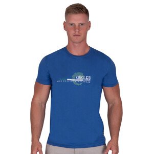 Pánské jednobarevné tričko s krátkým rukávem TDS Barva/Velikost: modrá / XXL/3XL