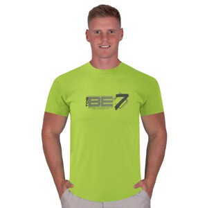 Pánské jednobarevné tričko s krátkým rukávem TDS Barva/Velikost: oliva světlá / S/M