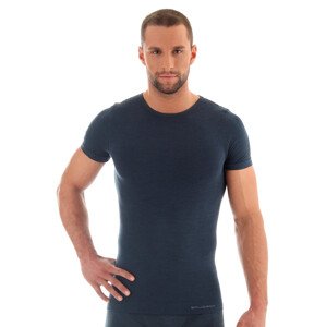 Pánské tričko Merino SS11030 BRUBECK Barva/Velikost: jeans / S/M