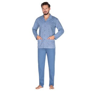 Pánské propínací vozorvané pyžamo 444/31 Regina Barva/Velikost: modrá / M