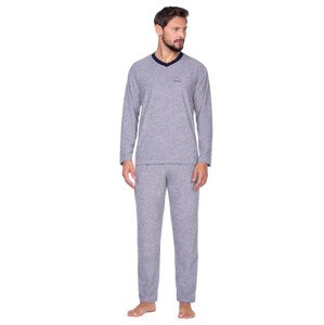 Pánské jednobarevné pyžamo s obrázkem 592/24 Regina Barva/Velikost: šedá melír / M