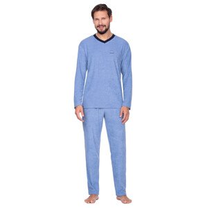 Pánské jednobarevné pyžamo s obrázkem 592/25 Regina Barva/Velikost: modrá / L