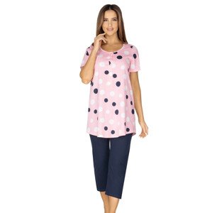 Dámské vzorované pyžamo 993 Regina Barva/Velikost: růžová (pink) / XXL