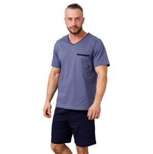 Pánské vzorované pyžamo Big Carl 1002 HOTBERG Barva/Velikost: modrá / XXL
