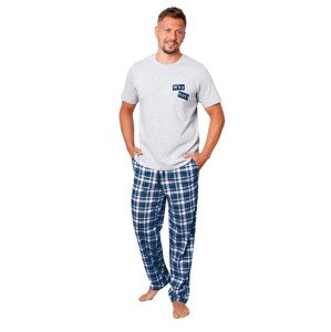 Pánské pyžamo Pol s nápisem HOTBERG Barva/Velikost: šedá světlá / XL