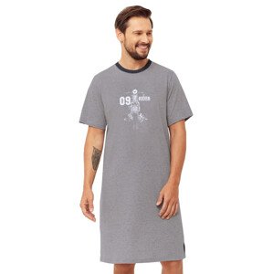 Pánská noční košile s obrázkem Paul 1333 Hotberg Barva/Velikost: šedá melír / M