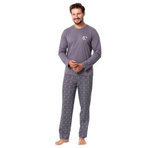 Pánské pyžamo s obrázkem Parker 1394 HOTBERG Barva/Velikost: šedá / M