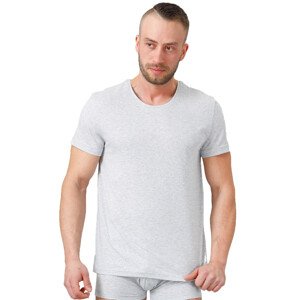 Pánské jednobarevné tričko s krátkým rukávem 174 HOTBERG Barva/Velikost: světlý melír / L/XL