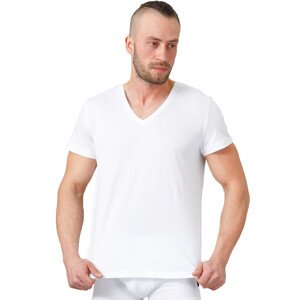 Pánské jednobarevné tričko s krátkým rukávem HOTBERG Barva/Velikost: bílá / S/M