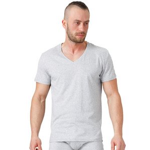 Pánské jednobarevné tričko s krátkým rukávem HOTBERG Barva/Velikost: světlý melír / L/XL