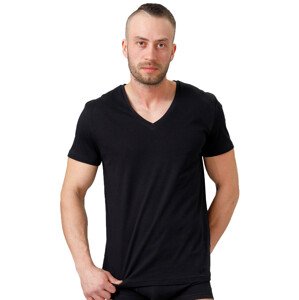 Pánské jednobarevné tričko s krátkým rukávem HOTBERG Barva/Velikost: černá / L/XL