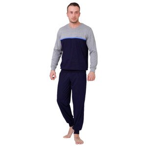 Pánské pyžamo Kasjan s nápisem extreme life style HOTBERG Barva/Velikost: modrá tmavá / L